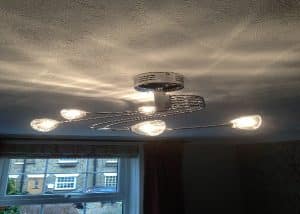 Light fitting supplied by customer and installed by our electrician in Stevenage