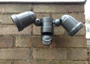 Motion sensor security lighting installed by our electricians in Stevenage