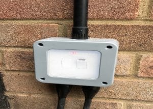 Outside power installation by our electricians in Stevenage.